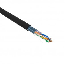 F/UTP, CAT 5e, PE, 4х2х0,52 мм, 24AWG, OUTDOOR, SOLID, черный, РФ REXANT (02-0027-R). Кабель «витая пара» (LAN) для структурированных систем связи. Rexant
