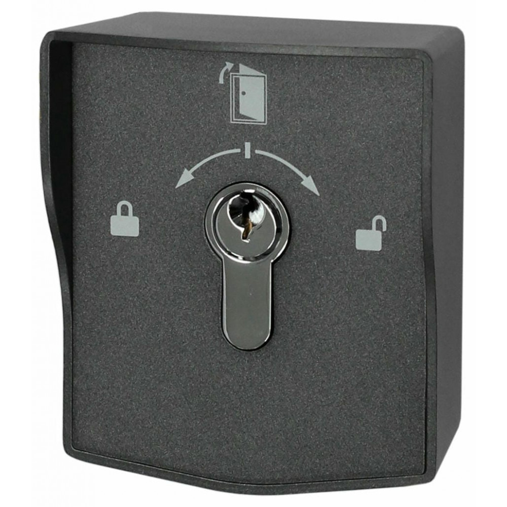 SP-ES440-BK. Переключатель с ключом Keyswitch, накладной, 2 группы контактов ОБЩ/НР/НЗ, черный. Smartec