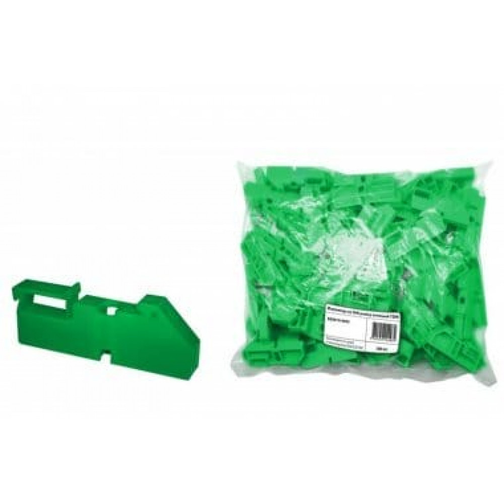 Изолятор на DIN рейку зелёный (SQ0810-0003) (100 шт). Аксессуар для клемм. TDM ЕLECTRIC
