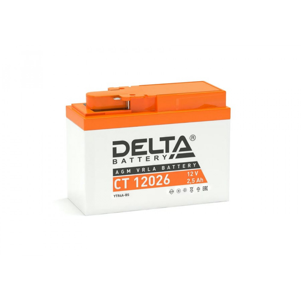 Delta CT 12026. Аккумулятор герметичный свинцово-кислотный стартерный. Delta
