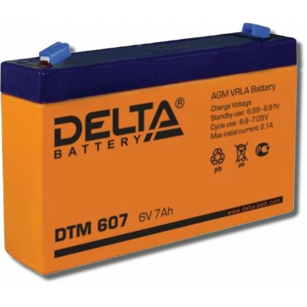 Delta DTM 607. Аккумулятор герметичный свинцово-кислотный. Delta