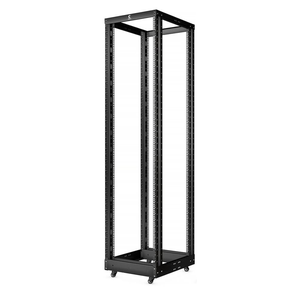 RA-42U-1000-BK (10160c). Открытая стойка 19, 42U, двухрамная, усиленная, цвет черный. CABEUS