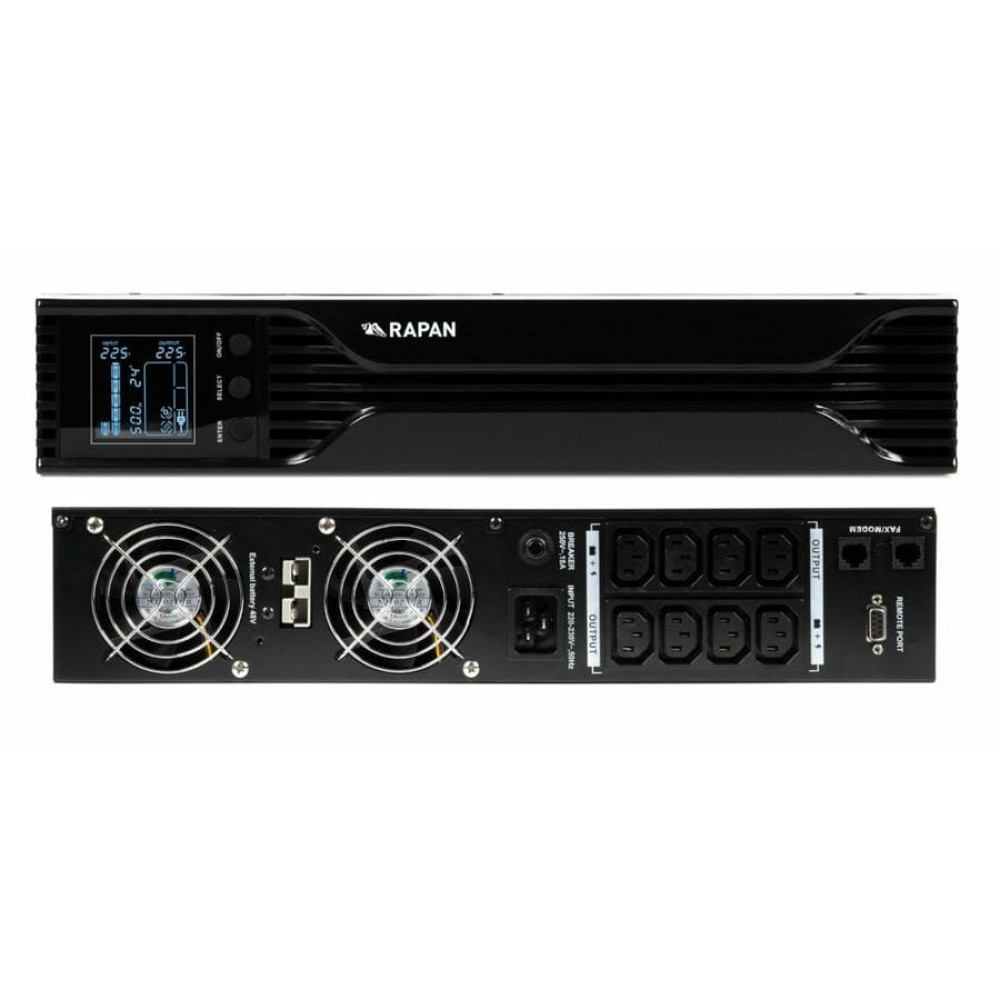 RAPAN-UPS 3000 RACK+4х9Ah (RAPAN-UPS 3000-RACK-IN-4х9-E) (8960). Бесперебойный источник питания. Бастион