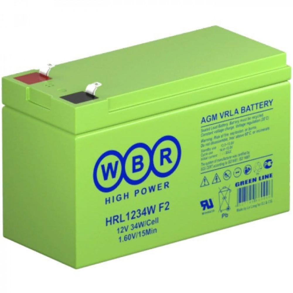 WBR HRL1234W F2. Аккумулятор герметичный свинцово-кислотный. WBR