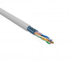 F/UTP, CAT 5e, PVC нг(А)-LS, 4х2х0,52мм, 24AWG, INDOOR, SOLID, серый, РФ REXANT (01-0141-R). Кабель «витая пара» (LAN) для структурированных систем связи. Rexant