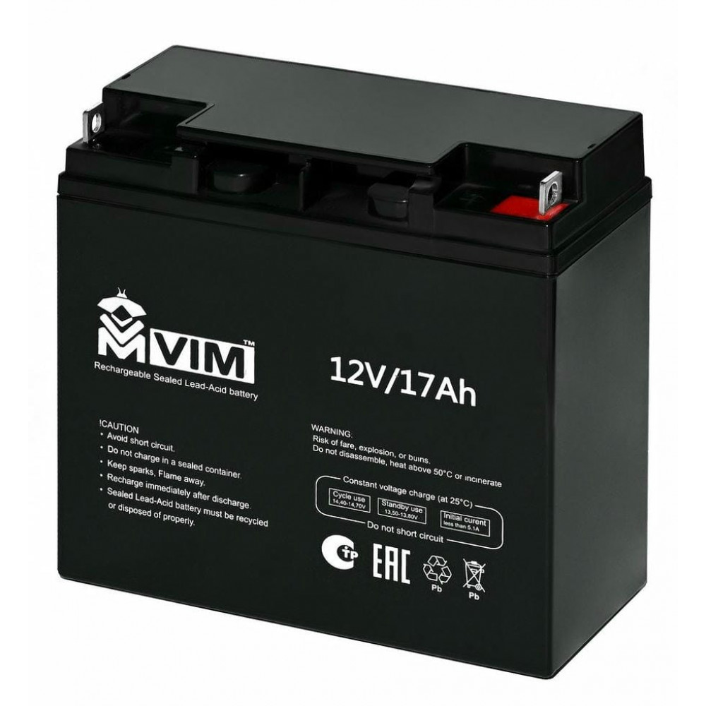 VM-BAT-12-17. Аккумулятор герметичный свинцово-кислотный. VIM