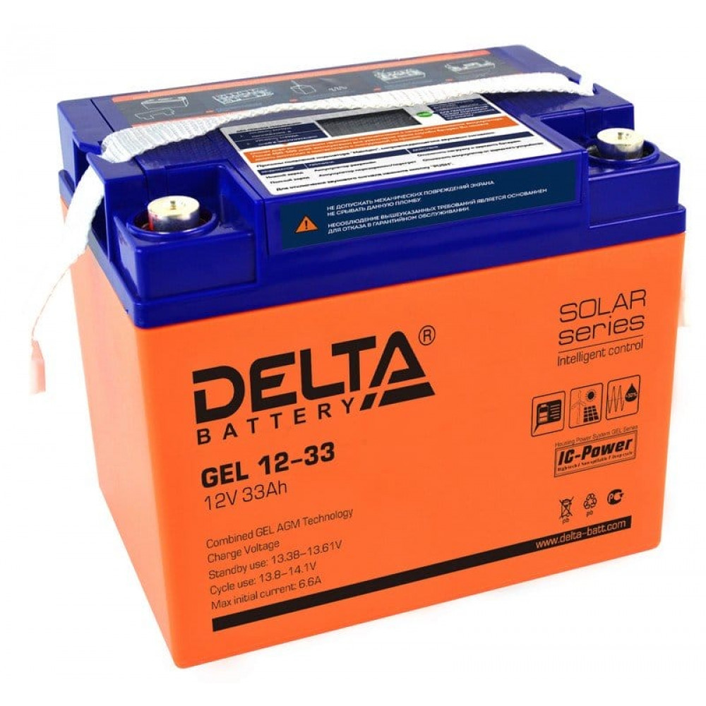 Delta GEL 12-33. Аккумулятор герметичный свинцово-кислотный. Delta