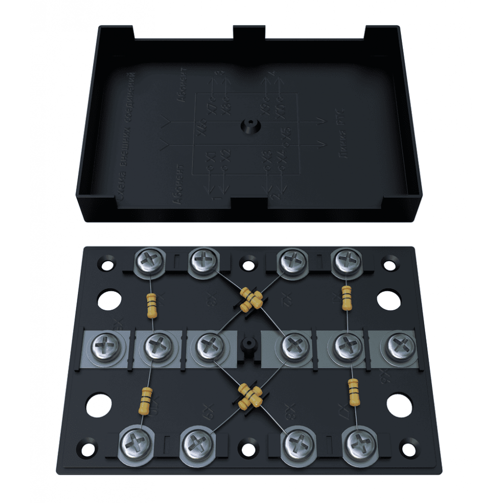 KRA-4 300 Om black (MEC42104). Коробка на 4 абонента. МЭК-Электрика