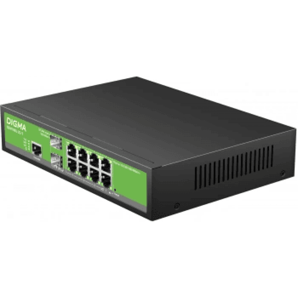 DSP708G-2S-T135 (L2+) 8х1Гбит/с 2SFP 8PoE 8PoE+ 135W управляемый. Коммутатор с питанием по PoE. Digma