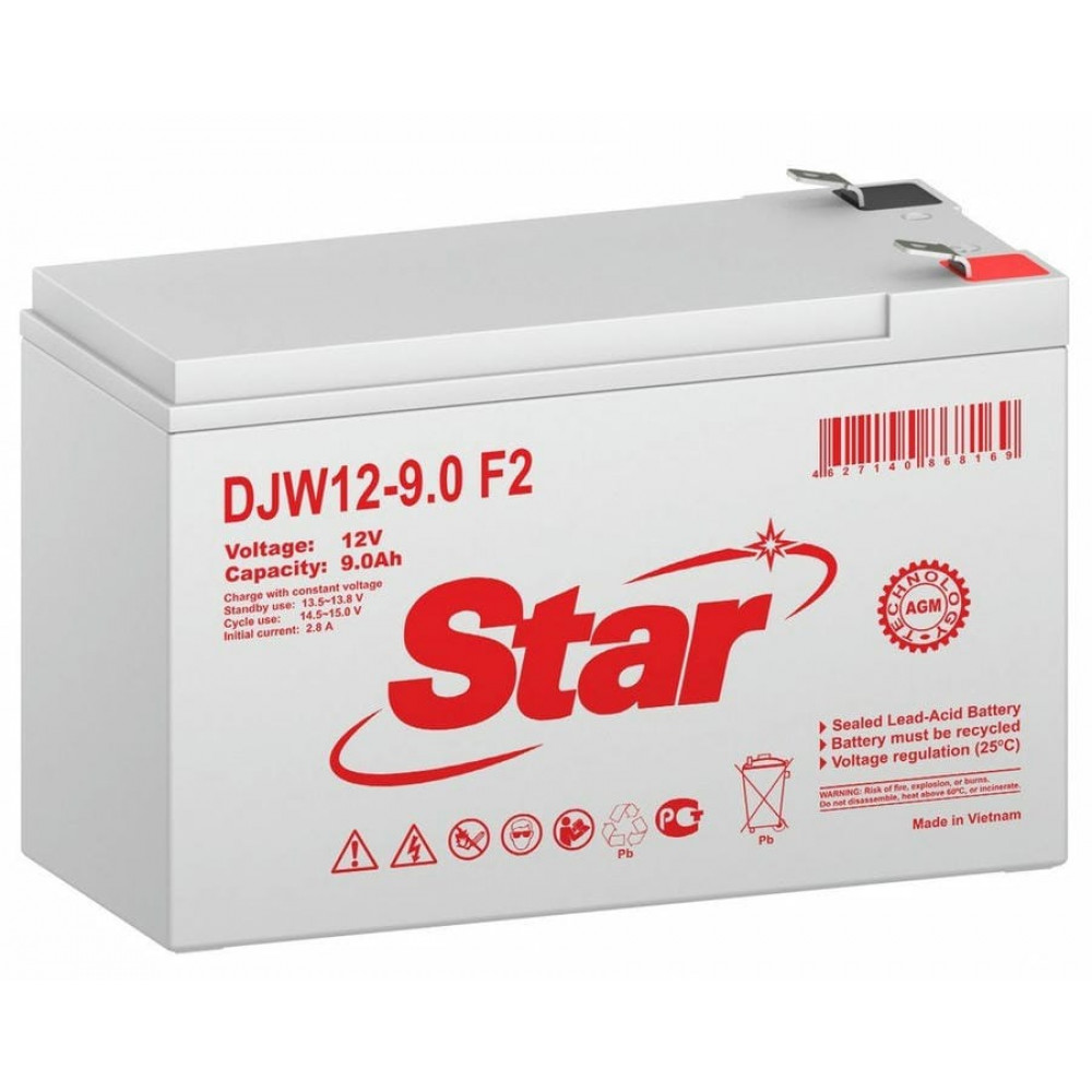 STAR DJW12-9.0 F2. Аккумулятор герметичный свинцово-кислотный. STAR
