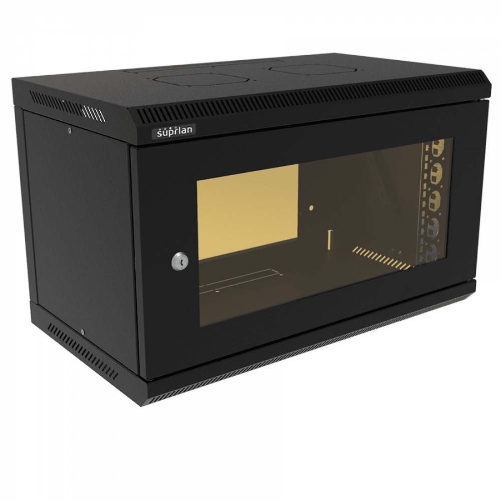 ТВС-6U-600-350-МР-9005 (05-2061-B). Шкаф настенный телекоммуникационный. SUPRLAN