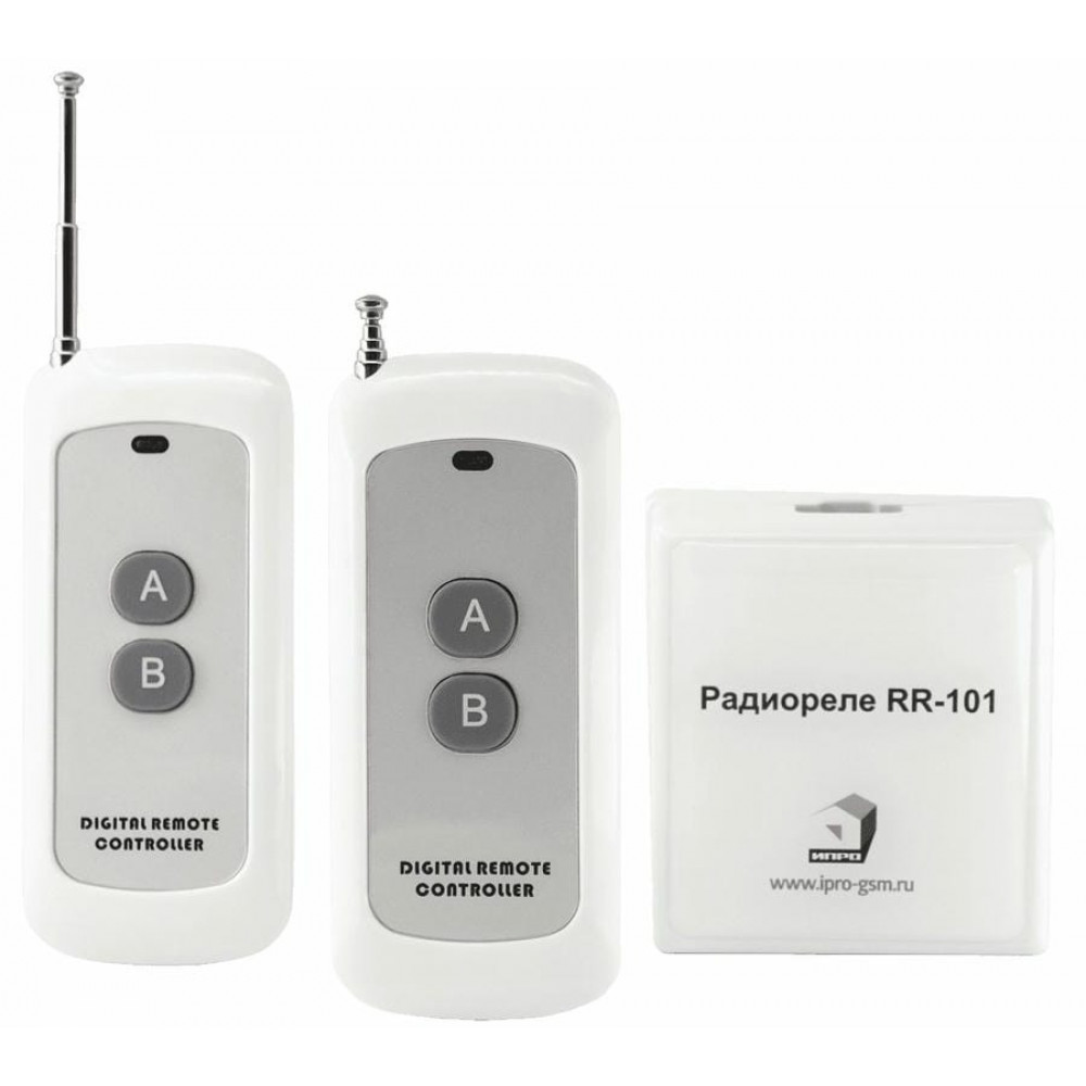 RR-101 + 2 пульта, 250-950 метров, двойное питание 12В и 220В. Комплект радиореле. ИПРо