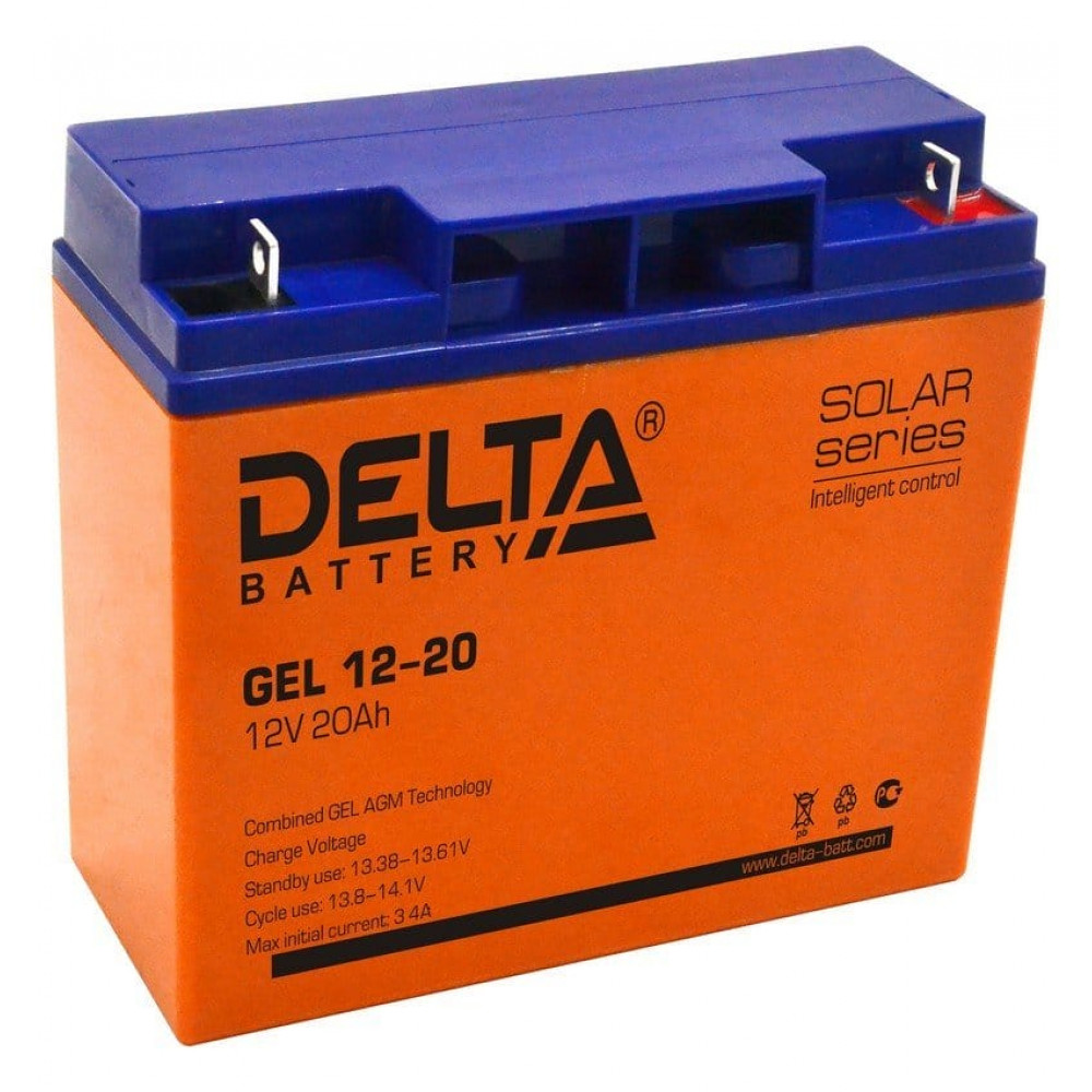 Delta GEL 12-20. Аккумулятор герметичный свинцово-кислотный. Delta