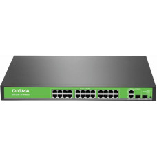 DSP224F-2C-R400 DSP224F-2C-R400 V1 (L2) 24х100Мбит/с 2хКомбо(1000BASE-T/SFP) 24PoE 24PoE+ 400W. Коммутатор с питанием по PoE. Digma DSP224F-2C-R400 DSP224F-2C-R400 V1 (L2) 24х100Мбит/с 2хКомбо(1000BASE-T/SFP) 24PoE 24PoE+ 400W. Коммутатор с питанием по PoE. Digma
