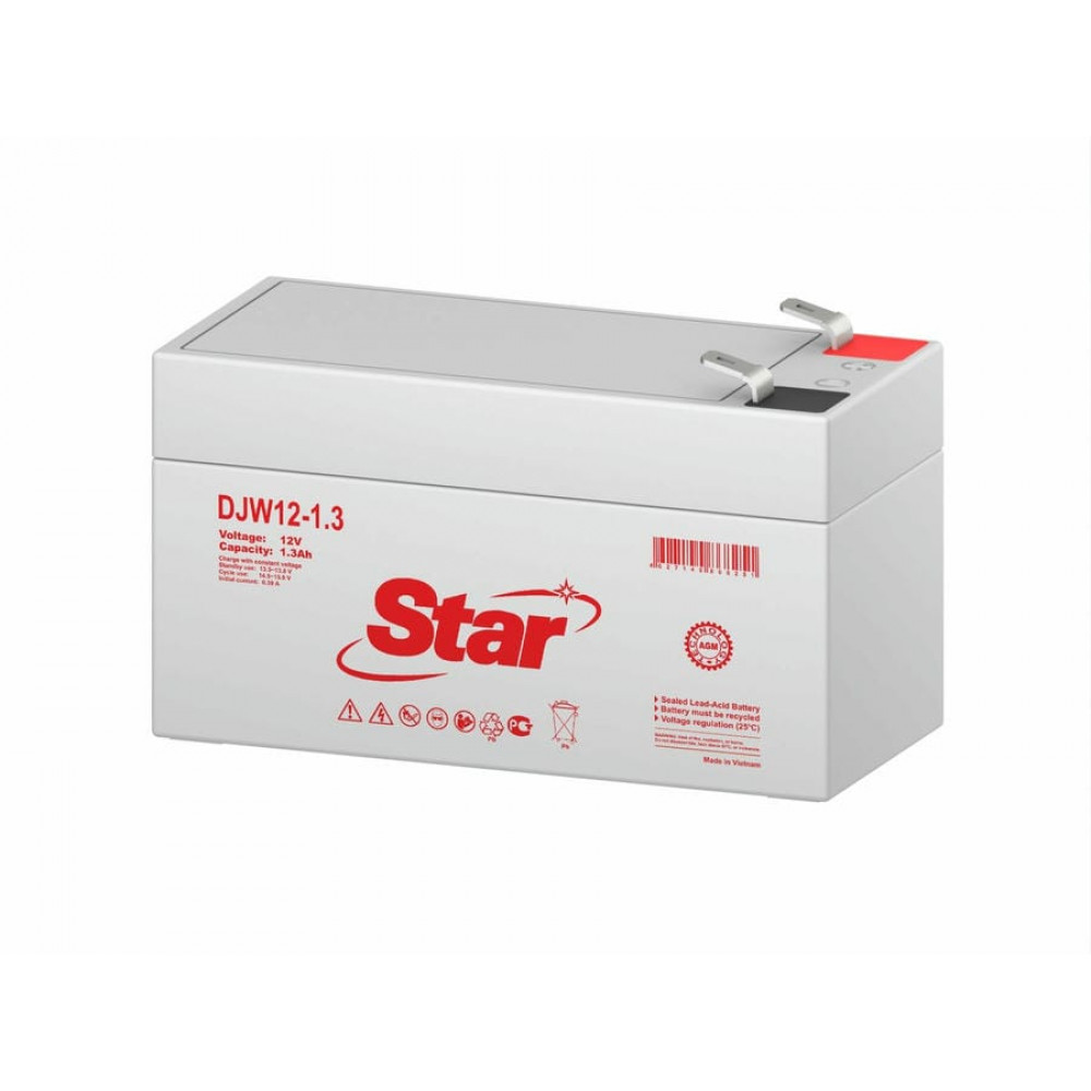 STAR DJW12-1.3. Аккумулятор герметичный свинцово-кислотный. STAR