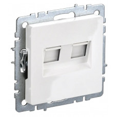 Розетка 2-местная RJ11+RJ45 BRITE РК/Т12-БрБ кат.5E белый (BR-KT20-O-1-K01). Розетка. IEK