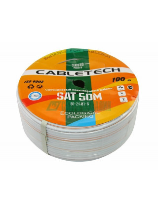 Кабель<br /> Кабель SAT 50 M, Cu/Al/Cu (64%) 75 Ом белый 100м PROconnect (01-2401-6)