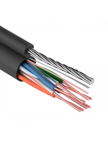 Витая пара<br /> Кабель UTP 4PR 24AWG CAT5e OUTDOOR + TR-FG8 (трос) 305м OptimLAN