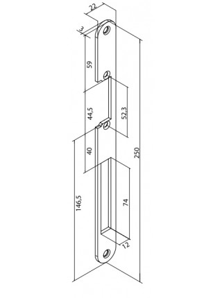 Планка ответная<br /> O&C F 30 Inox (L30X) Планка ответная<br /> O&C F 30 Inox (L30X)