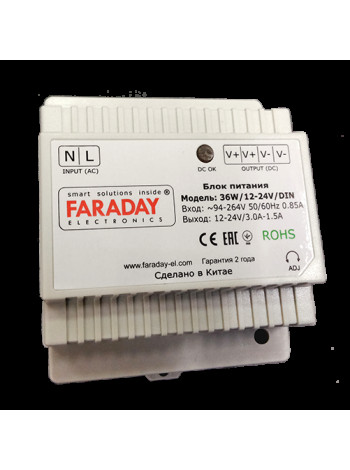 Источник питания<br /> 36W/12-24V/DIN